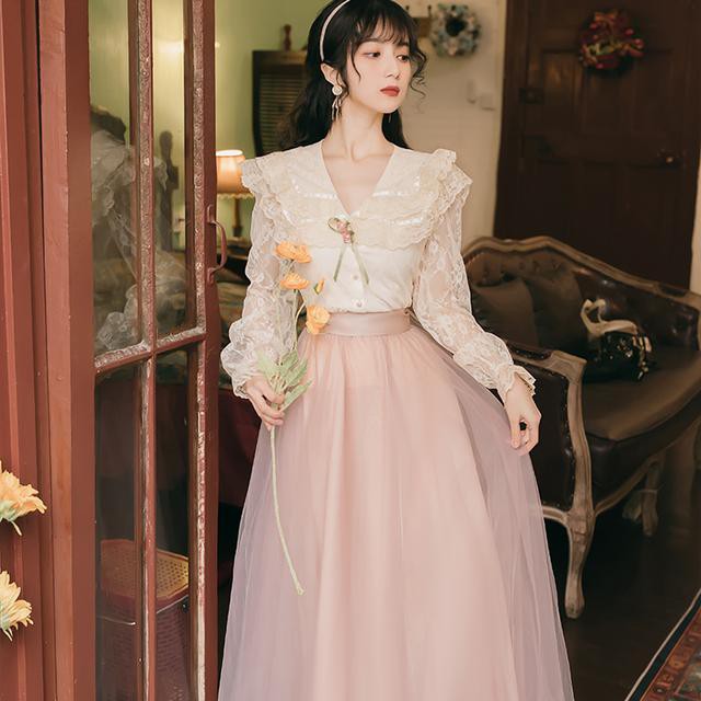 summer   new  floral sweet  pink women's long skirt | BigBuy360 - bigbuy360.vn
