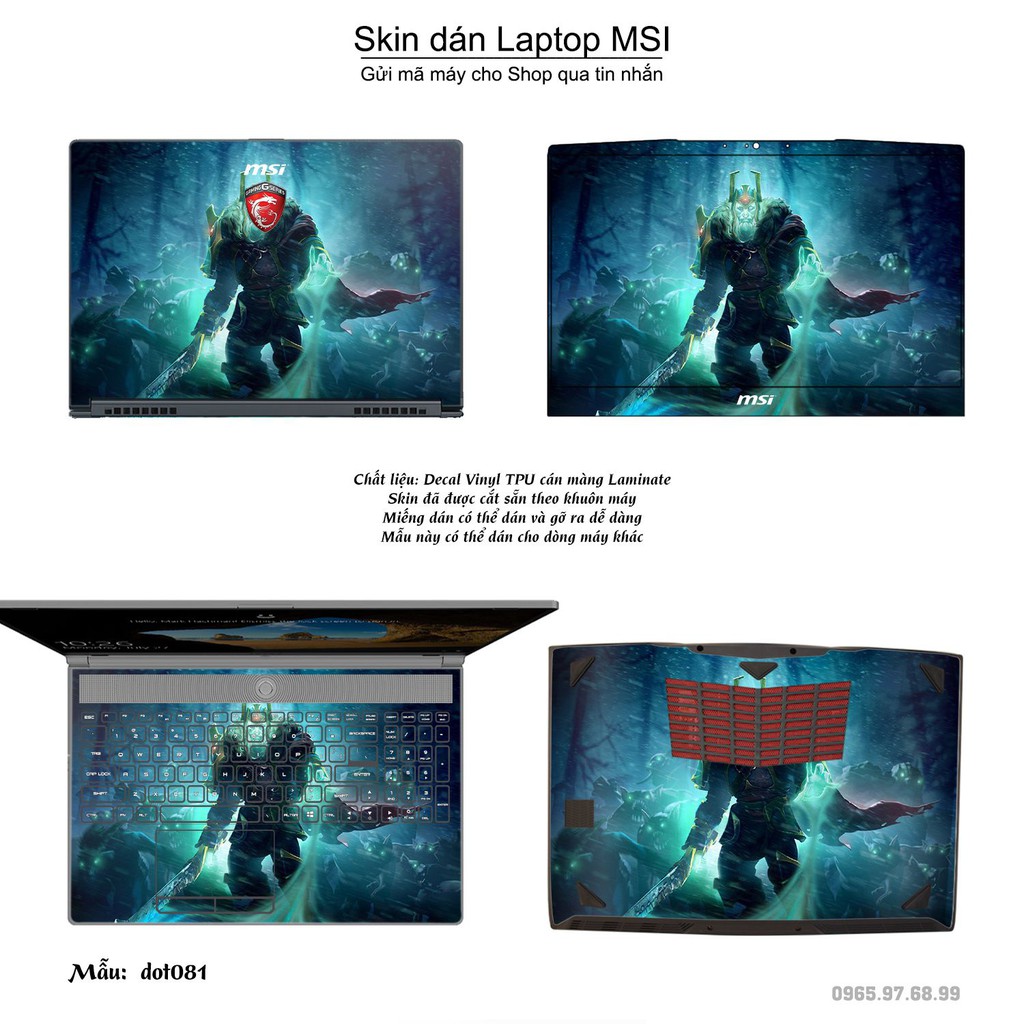 Skin dán Laptop MSI in hình Dota 2 nhiều mẫu 14 (inbox mã máy cho Shop)