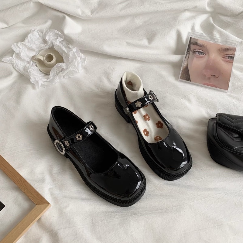 Giày búp bê có quai Mary Jane Yannie Lolita vintage học sinh đế cao