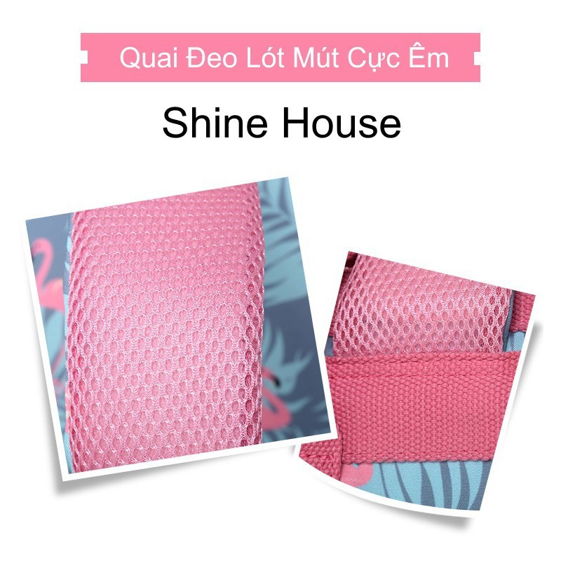 [HOT] Balo Thời Trang Nữ Cao Cấp Họa Tiết Hồng Hạc - Shine House