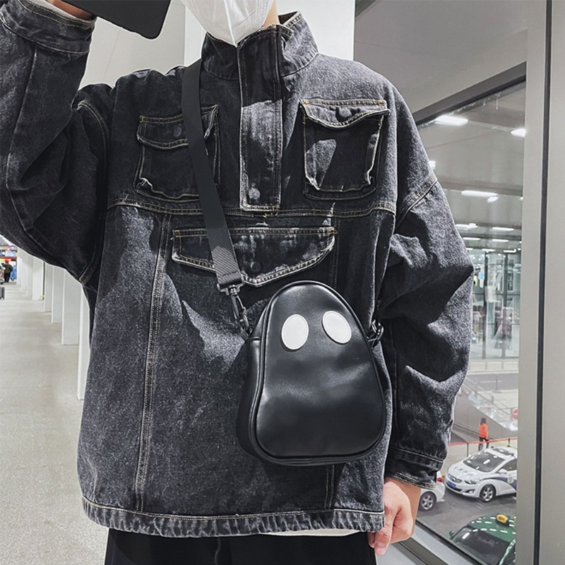 Túi Đeo Chéo Da PU Hình Ma Vui Nhộn Phong Cách Punk Halloween Cho Nữ