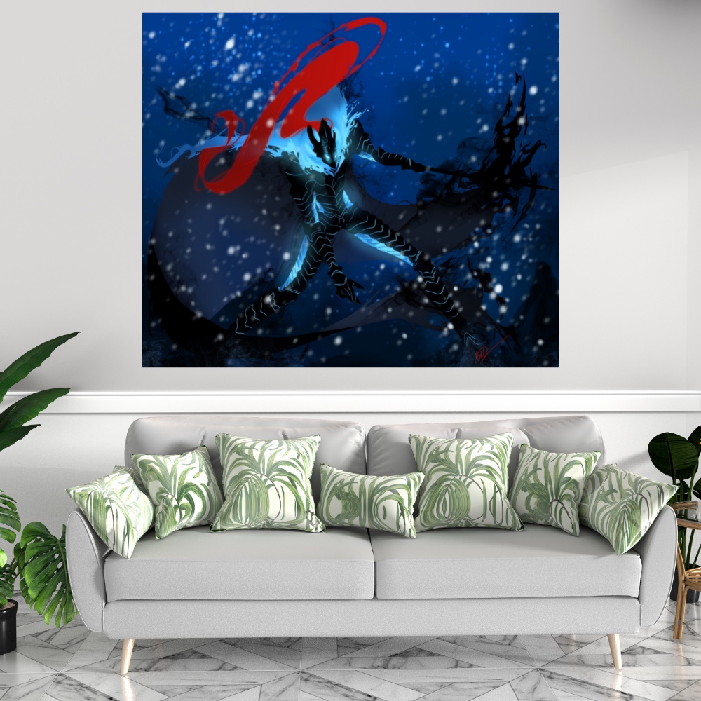 Tranh vải Solo Leveling treo tường trang trí phòng ngủ, thảm canvas decor theo chủ đề anime, lofi, chill