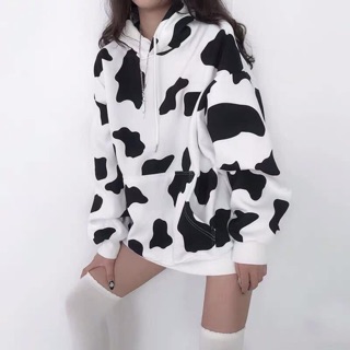 Áo hoodie bò sữa