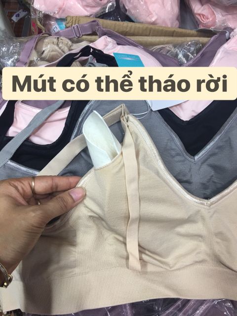 Áo lót bầu sau sinh cho con bú, chất thun cotton không gọng co giãn mềm mịn, nâng ngực bà bầu bigsize - 𝐀𝐋𝟎𝟓