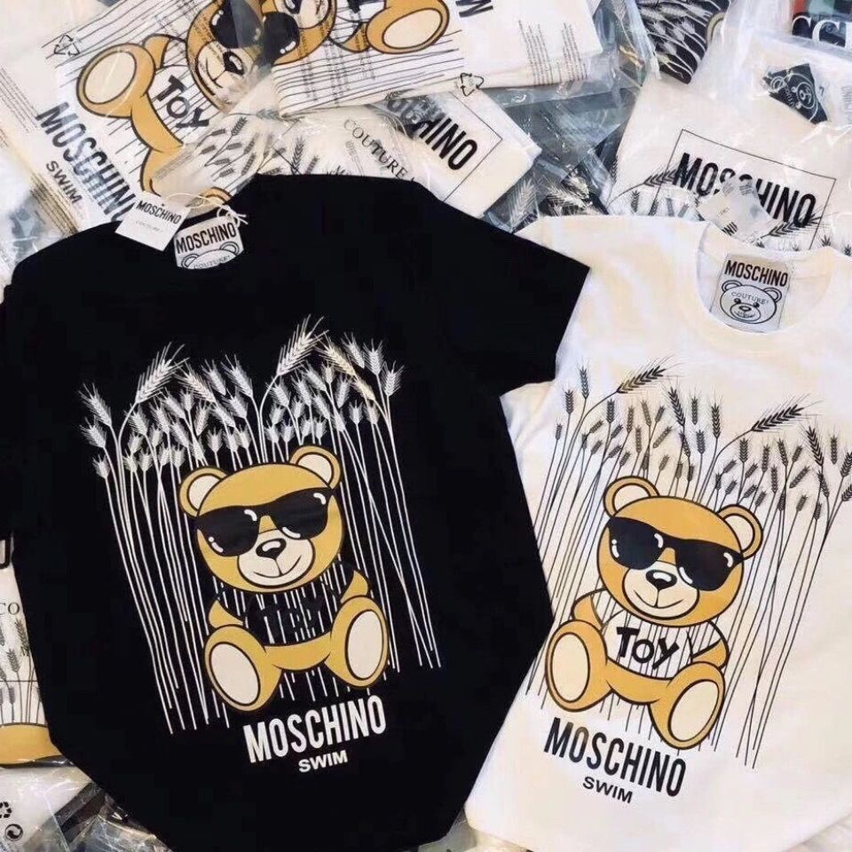 Áo Thun Chất Liệu Cotton In Hình Chú Gấu Moschino