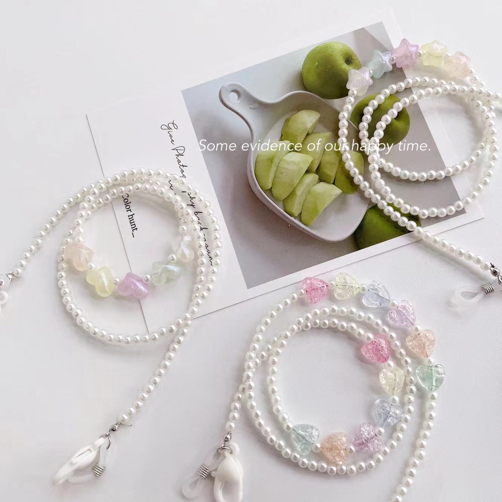 Dây Đeo Mắt Kính Xỏ Hạt Acrylic Màu Kẹo Sáng Tạo Mới