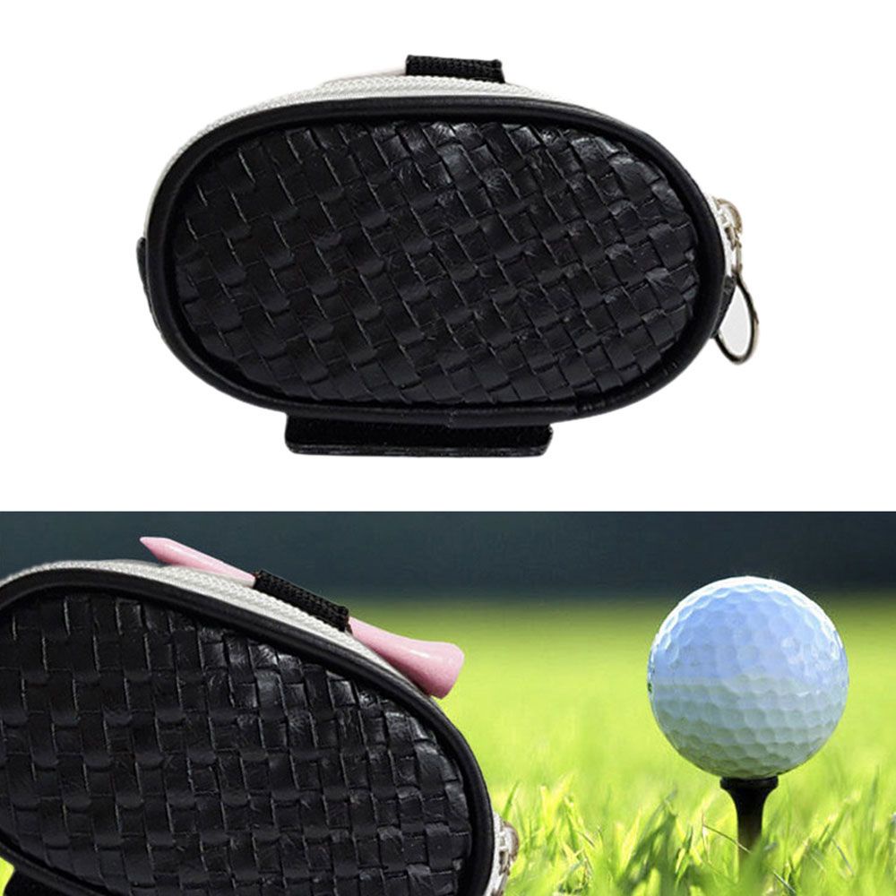 LANFY Durable Golf Ball Bag Zipper Golf Ball Container Golf Ball Pouch Portable Golf Accessories Sporting Goods PU Leather High Quality Storage Bag Golf Waist Holder Bag/Multicolor