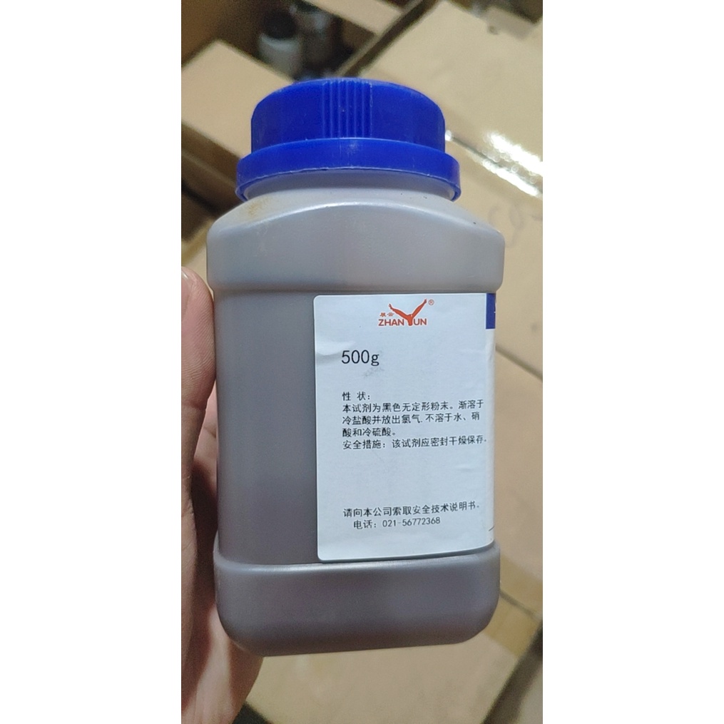 Hoá chất Mangan oxit MnO2 97.5% lọ 500g manganese dioxide 1313-13-9
