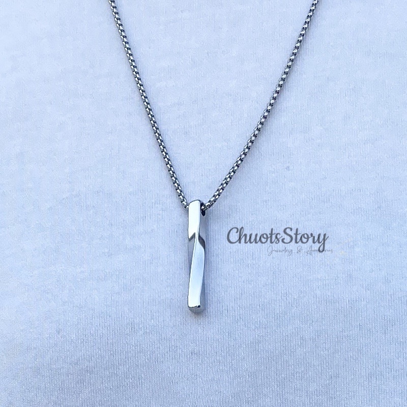 Vòng cổ titan không gỉ hình thanh xoắn, dây chuyền nữ unisex cá tính - VCT0025 - ChuotsStory