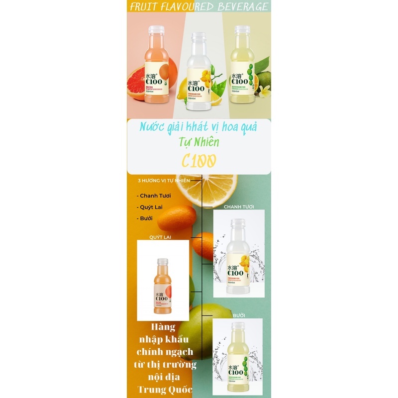 Nước giải khát hương vị hoa quả tự nhiên C100 Fruit Flavoured Beverage - MADR IN CHINA