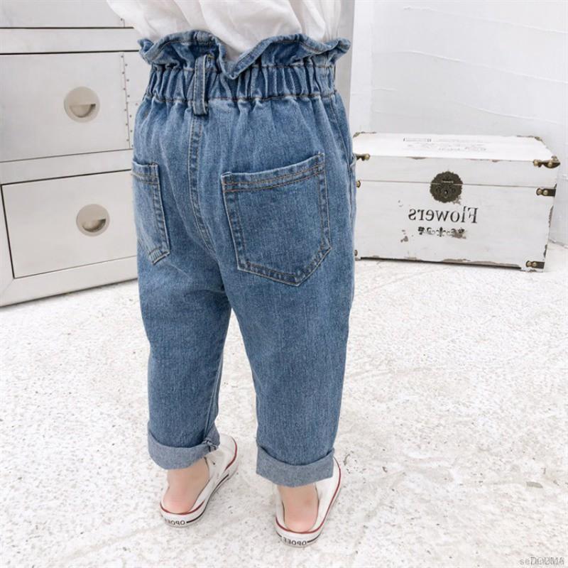 Quần jean denim lưng thun co giãn dành cho bé gái