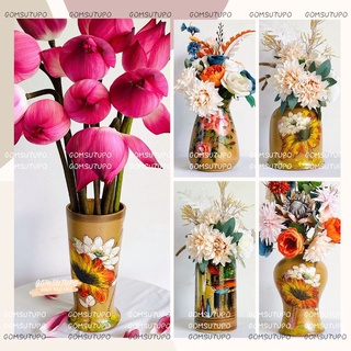 Bình Hoa Gốm - Đắp Nổi - Gốm Sứ Bát Tràng - Gốm Sứ TUPO - Lọ Hoa Tràng Trí - gomsutupo - Nội Thất Decor