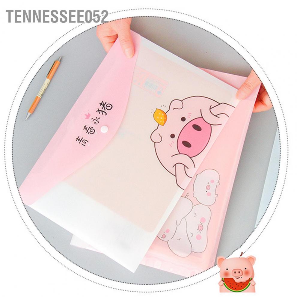 Tennessee052 A4 Document Bag Transparent File Test Paper Storage Waterproof Snap Stationery Folder