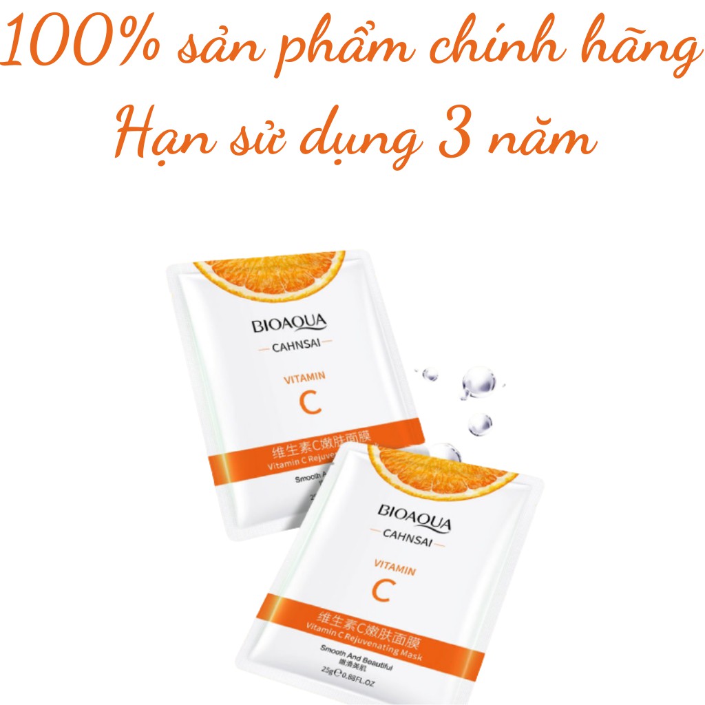 Mặt nạ trái cây dưỡng trắng sáng da cấp ẩm hoa quả vitamin C mask BIOAQUA nội địa Trung | BigBuy360 - bigbuy360.vn