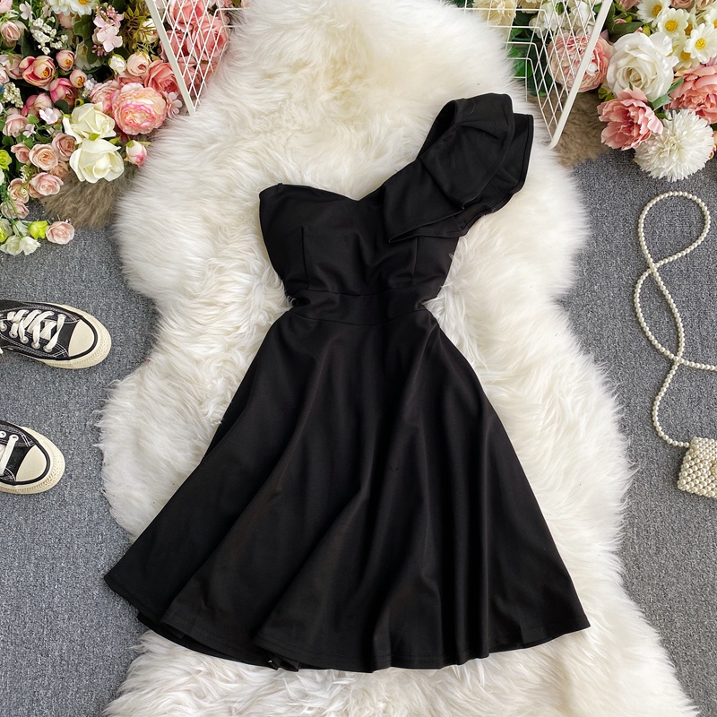 🌸Hàng Order🌸 Váy Đầm Dáng Xòe Lệch Vai Công Chúa Tiểu Thư Nữ Tính 🌸Hàng Quảng Châu