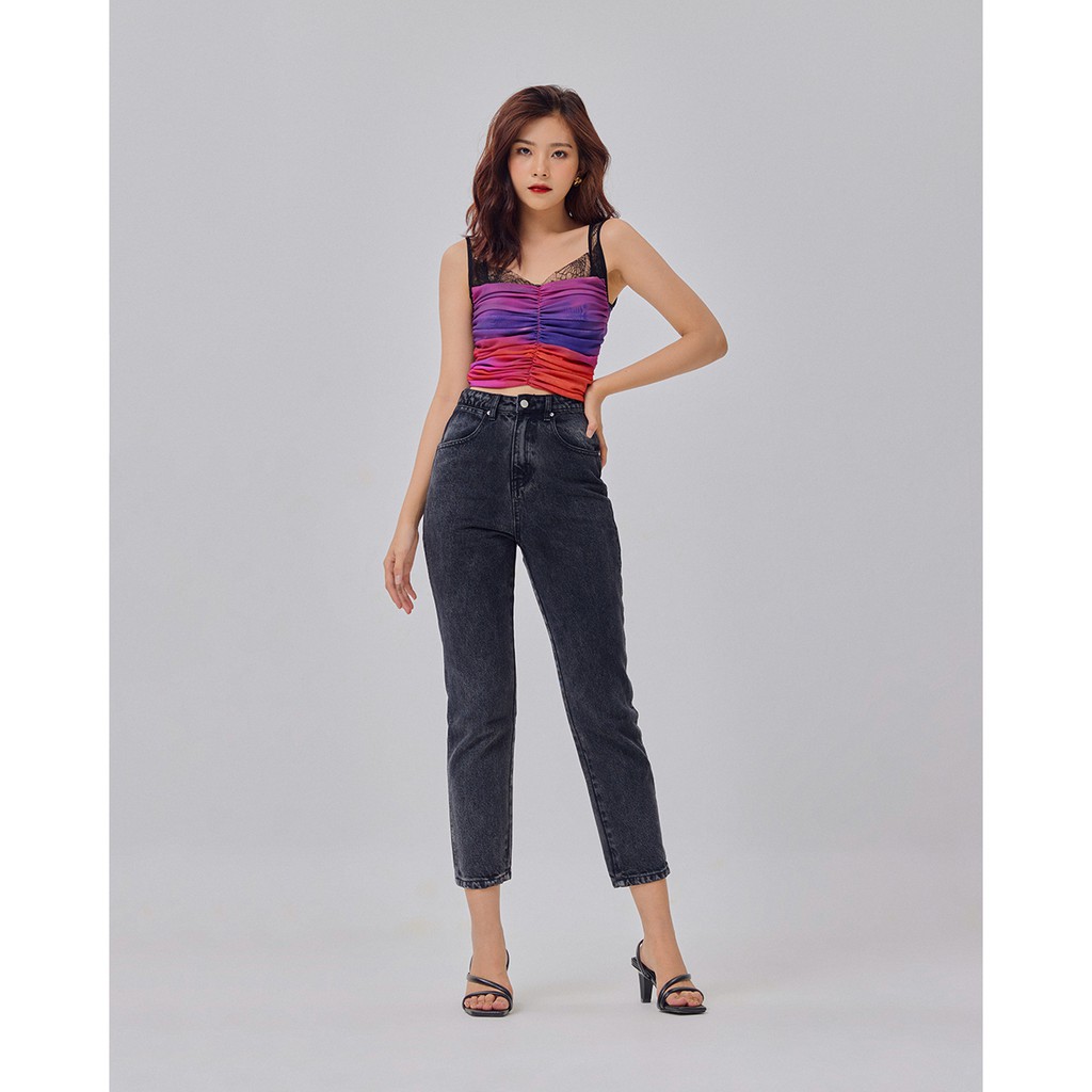 Áo crotop hai dây SheByShj nhiều màu phối ren - Aelin Top