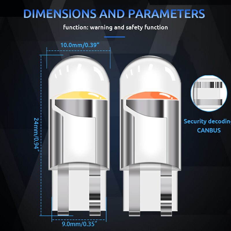 Bóng Đèn Led T10 COB 1SMD Thủy Tinh Thay Thế Đèn Xi Nhan, Demi Xe Máy - Ô Tô 12V