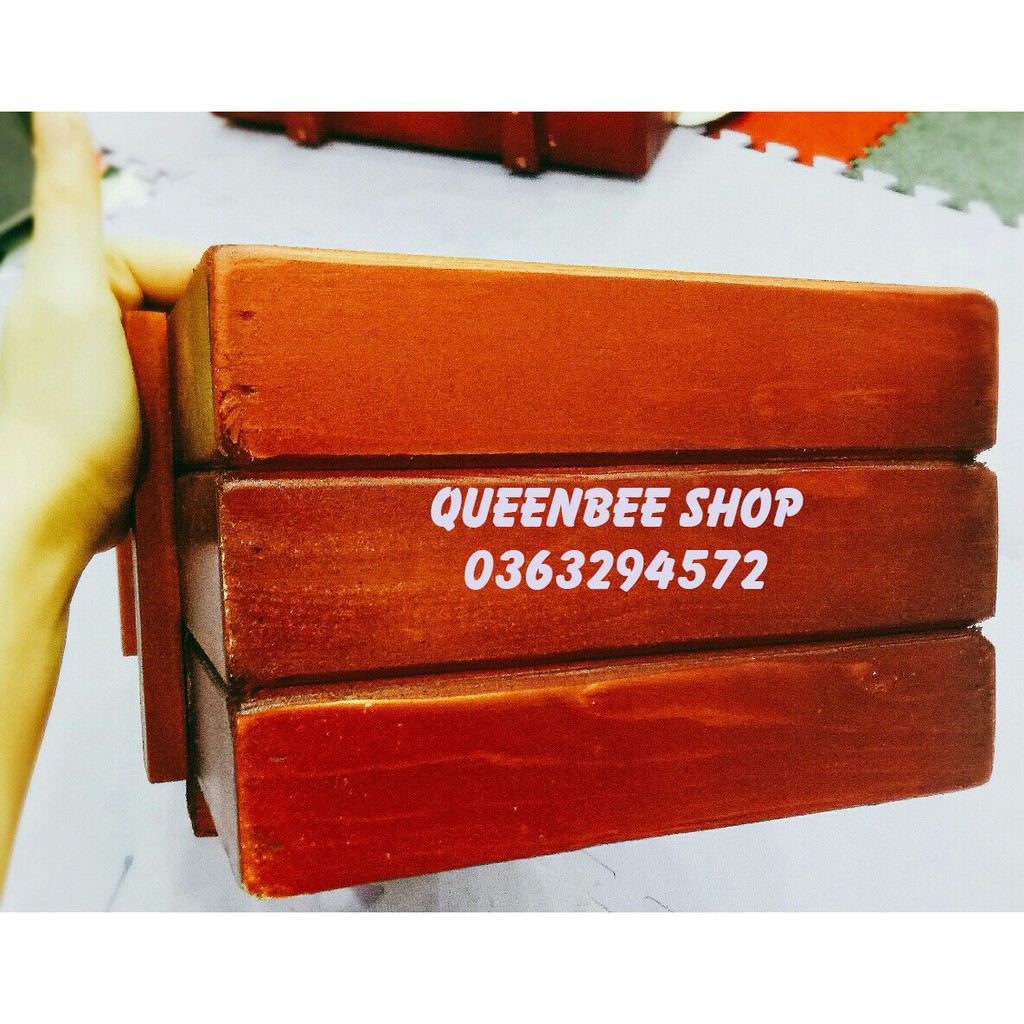 Chậu gỗ trồng cây chữ nhật I Decor ban công, tiểu cảnh, để bàn