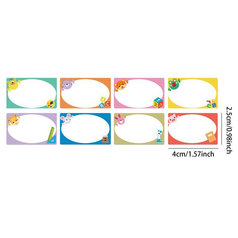 Cuộn 250 Miếng Dán Ghi Tên Tự Dính Họa Tiết Hoạt Hình Dễ Thương Cho Học Sinh Mẫu Giáo