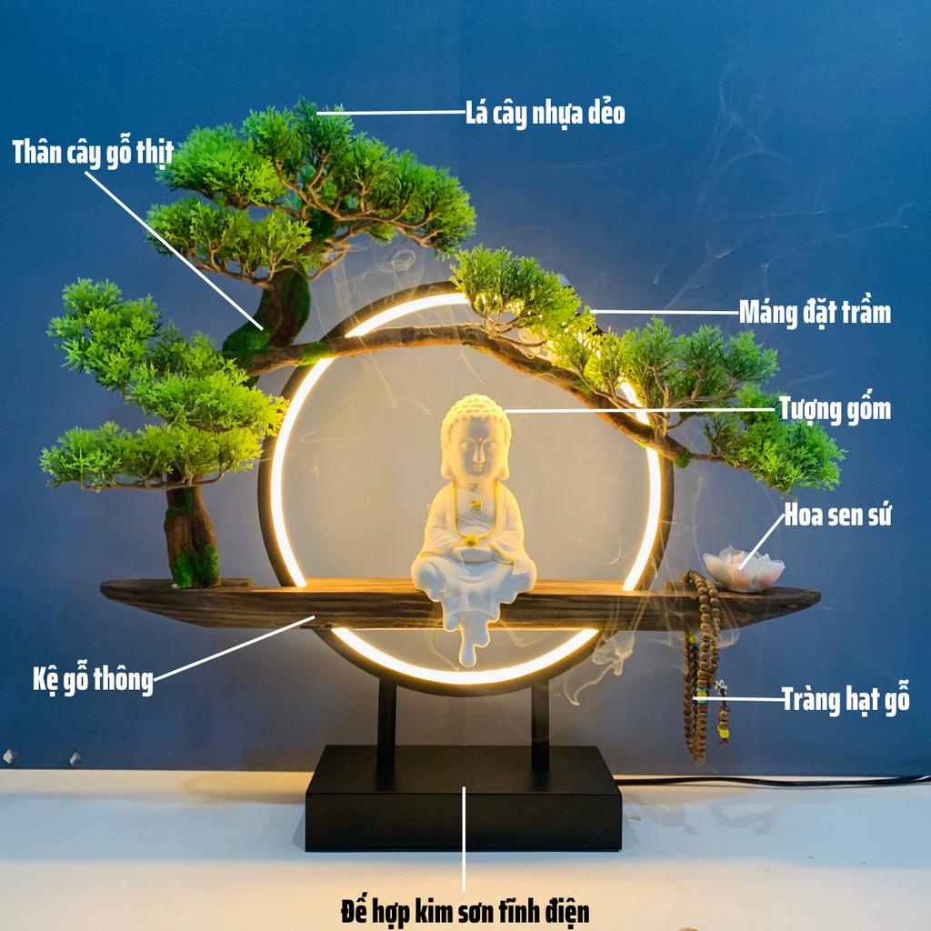 Tượng phật Adida có vòng đèn Led sáng đẹp T05