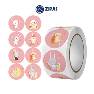 500 miếng dán sticker hình Thỏ con dễ thương - 2.5x2.5cm / miếng - A1021 - Zip A1