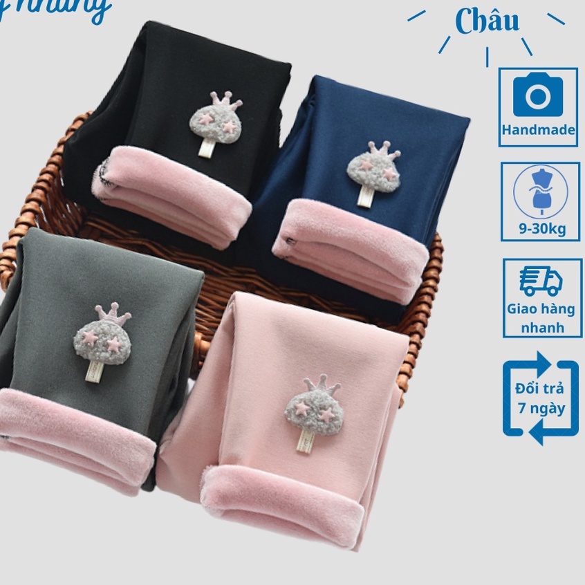 Quần nỉ lót lông Quảng Châu cho Bé Gái size nhỡ từ 8-25 kg.