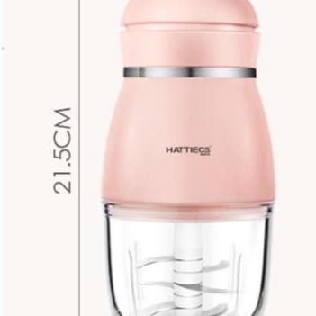 Máy Xay Sinh Tố Mini Cầm Tay Đa Năng Hattiecs Chuyên Dụng Xay Đồ Cho Bé Ăn Dặm, Cối Thủy Tinh Dung Tích 300ml An Toàn.