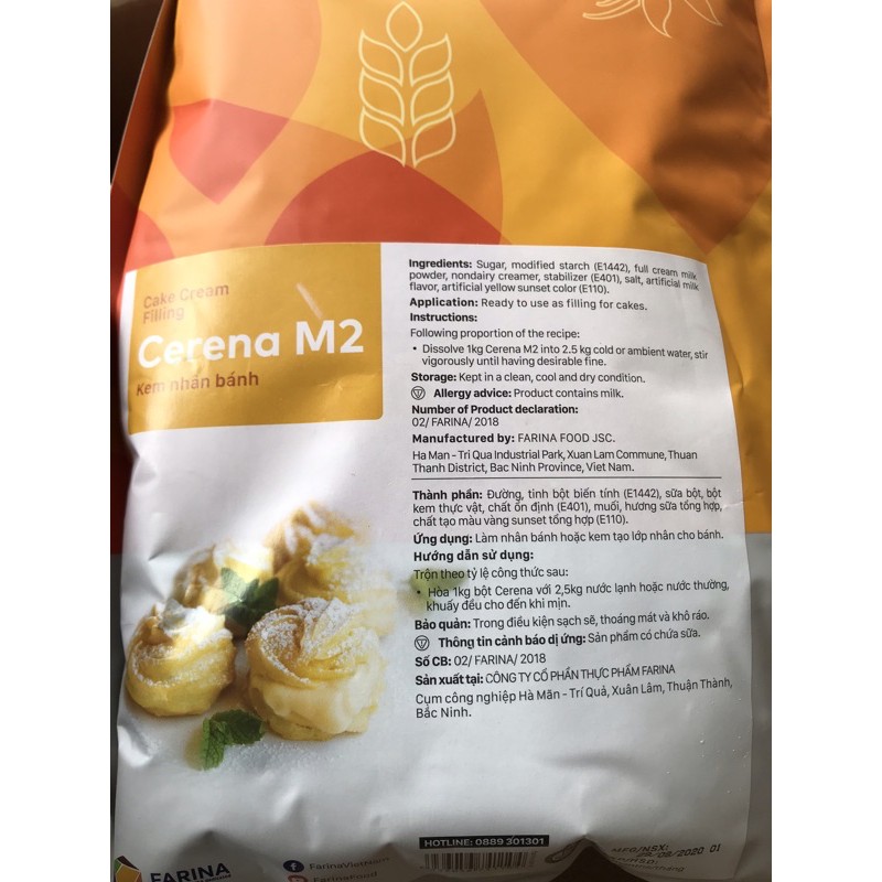 Nhân su kem Farina Cerena M2 gói 1kg