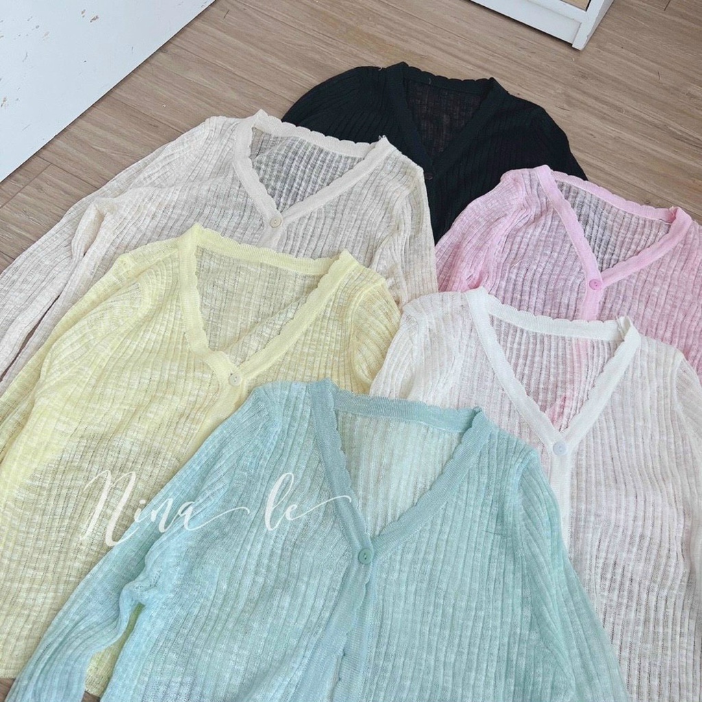 Áo len cổ v khoác mỏng dễ phối đồ Quảng Châu