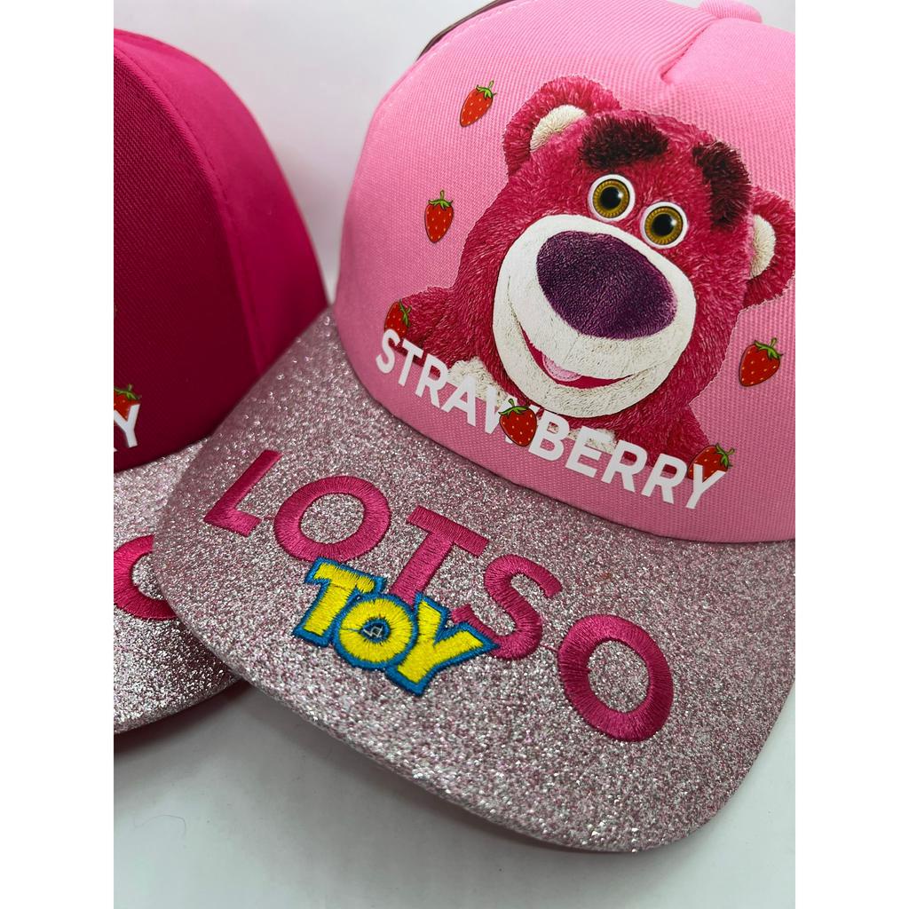 Mũ lưỡi trai nón kết gấu dâu cho bé trai bé gái từ 20kg đến 35kg