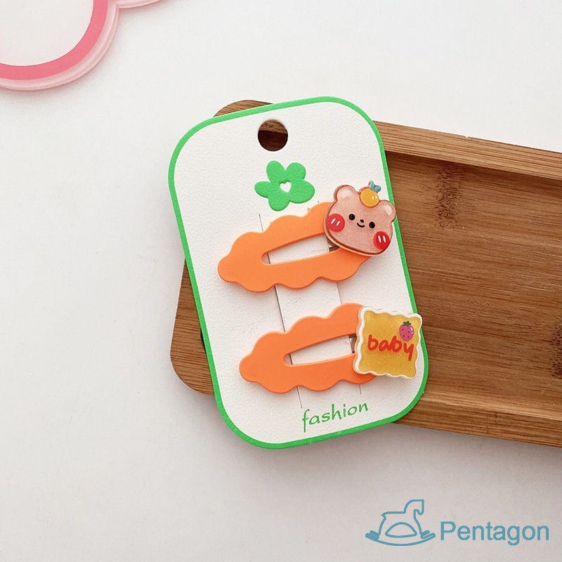 Set 2 Kẹp Tóc Nhựa Họa Tiết Đám Mây Dễ Thương Cho Bé Gái