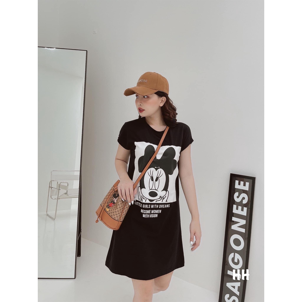 Váy suông in hình Mickey - Hàng có sẵn - Xưởng may Lộc Vân - V39