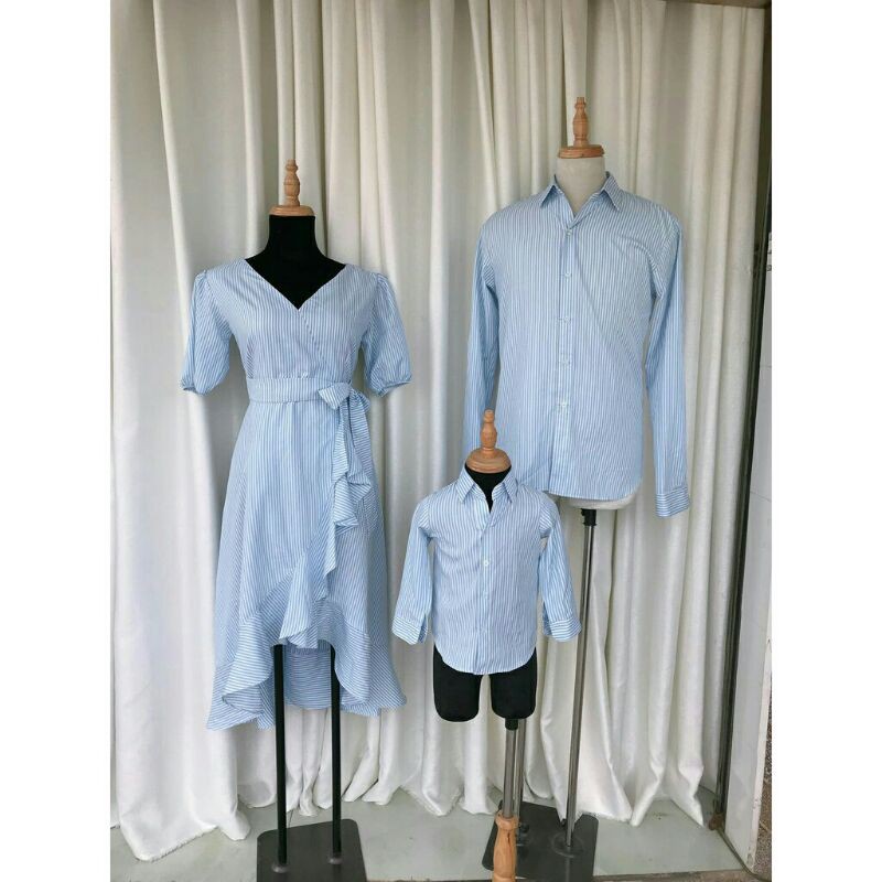 set Đồ gia đình_ Đồ gia đình dự tiệc_ Quần áo cặp đôi xanh dương