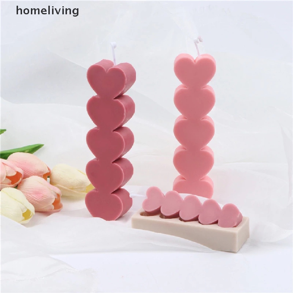 Khuôn Làm Nến Hình Trụ Trong Suốt 5 Kiểu Trái Tim Độc Đáo Trang Trí Tiệc Cưới