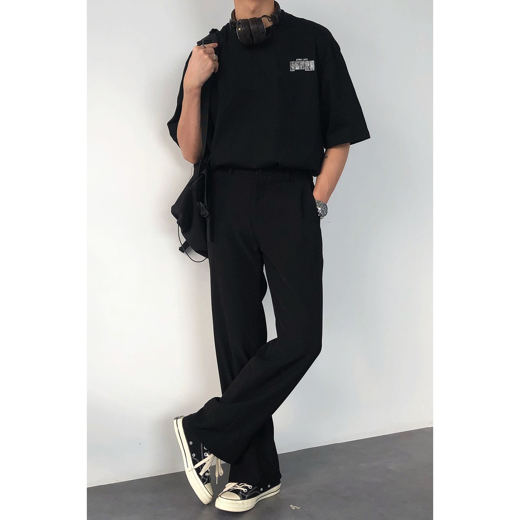 Áo thun GLAMOUR 100% cotton 4 chiều - Lucky Tee - Màu Trắng/Đen