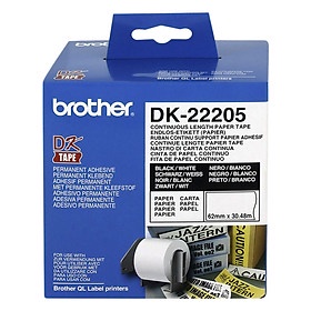 Giấy In Nhãn Liên Tục Brother DK-22205 (62mm x 30m)