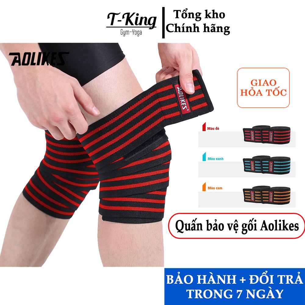 Quấn gối Aolikes Chính hãng - Bảo vệ đầu gối - tập Gym và tập thể thao giảm chấn thương