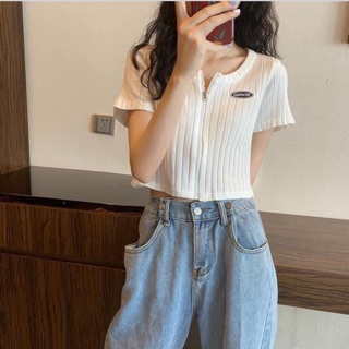 Áo crotop trắng