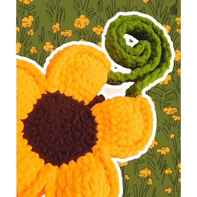 Túi len hình bông hoa Crochet Flower Bag - Sunflower Mếu Máo