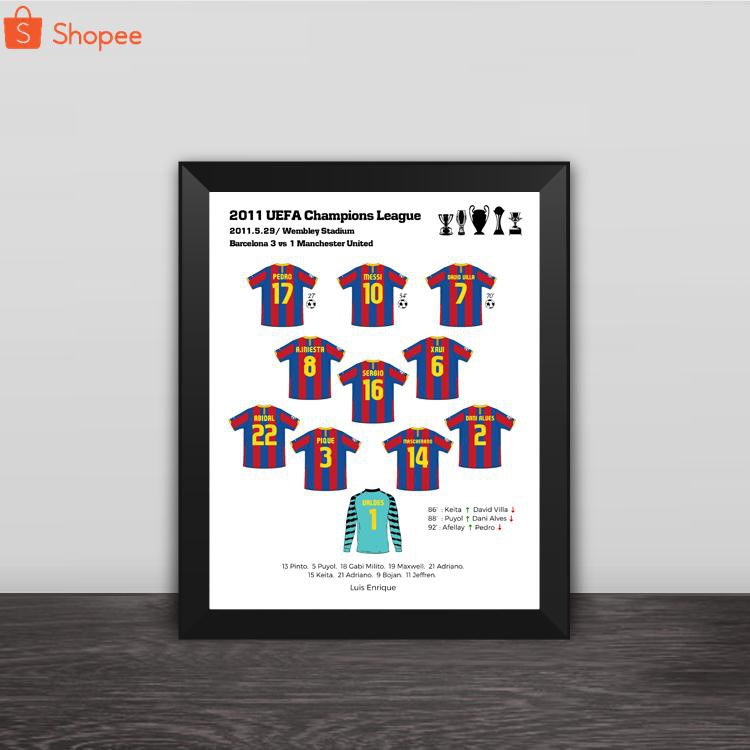 {Football fans}2011 Barcelona UEFA Champions League final start photo frame Barcelona fans gift photo wall bar decoration