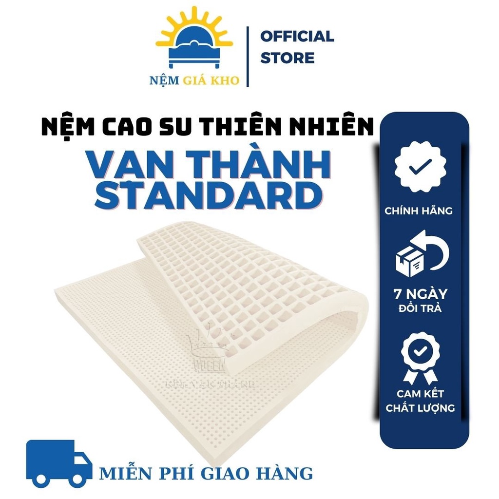 Nệm Cao Su Vạn Thành Standard, Hàng Chính Hãng, Bảo Hành 12 Năm