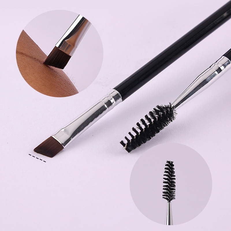 Cọ Kẻ Chân Mày, Kẻ Bọng Mắt Đầu Vát Cao Cấp Màu Vàng Đồng - Makeup Brush Eyebrow Eyeliner