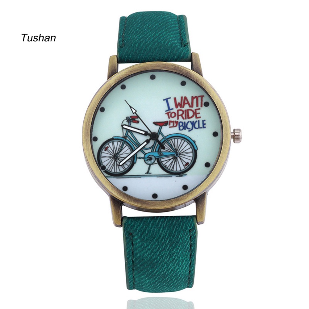 Đồng Hồ Analog Máy Quartz Mặt Tròn Dây Vải Bạt Tushan Unisex