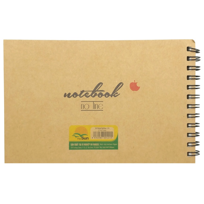 Sổ Lò Xo The Sun Notebook No Line - Hình Táo