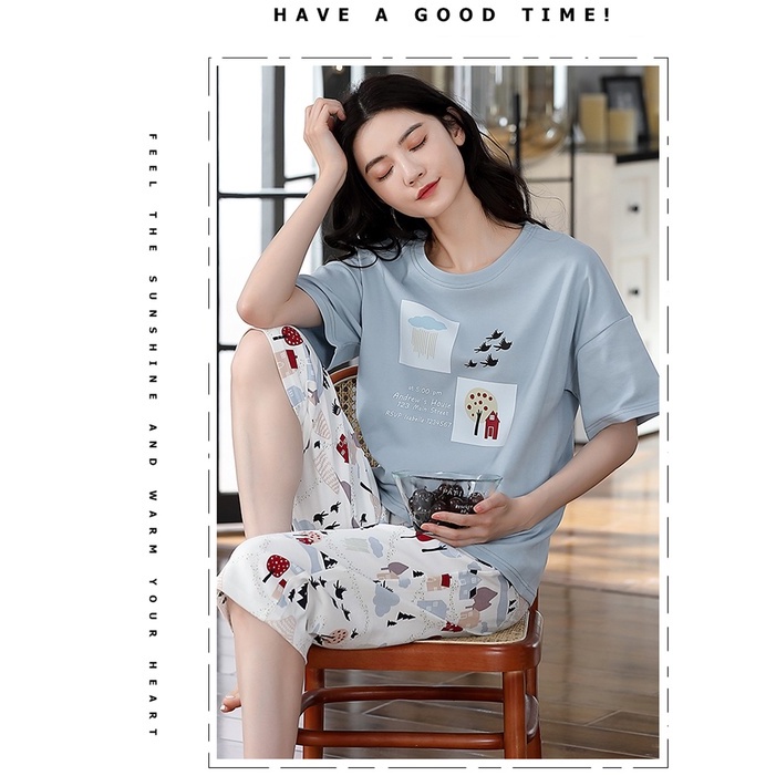 Đồ mặc nhà nữ đáng yêu chất thun cotton 100% BA5018 | BigBuy360 - bigbuy360.vn