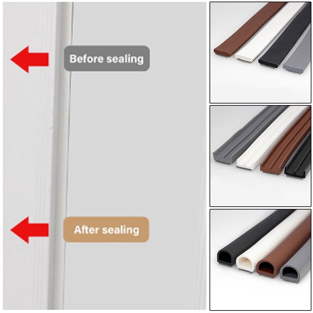 A-LIFE Cuộn Dây Cao Su Dán Mép Cửa Sổ / Khe Hở Cách Âm Chống Thời Tiết Dài 10M