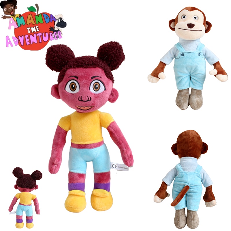 28cm carton Amanda the Adventurer Plush Toys Monkey Stuffed Animal Doll Kids Xmas Gifts