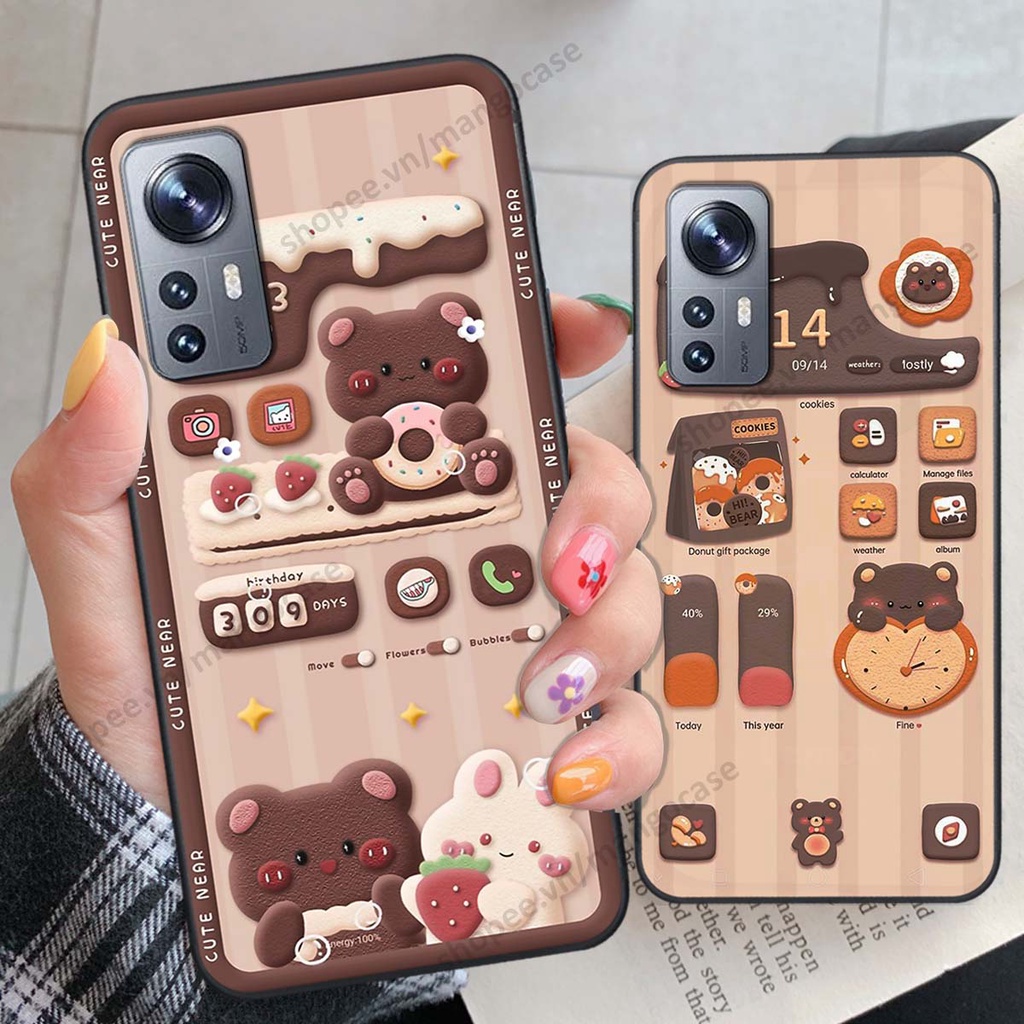 Ốp lưng Xiaomi 12 / Xiaomi 12 Pro hình gấu, thỏ, đồng hồ cute dễ thương