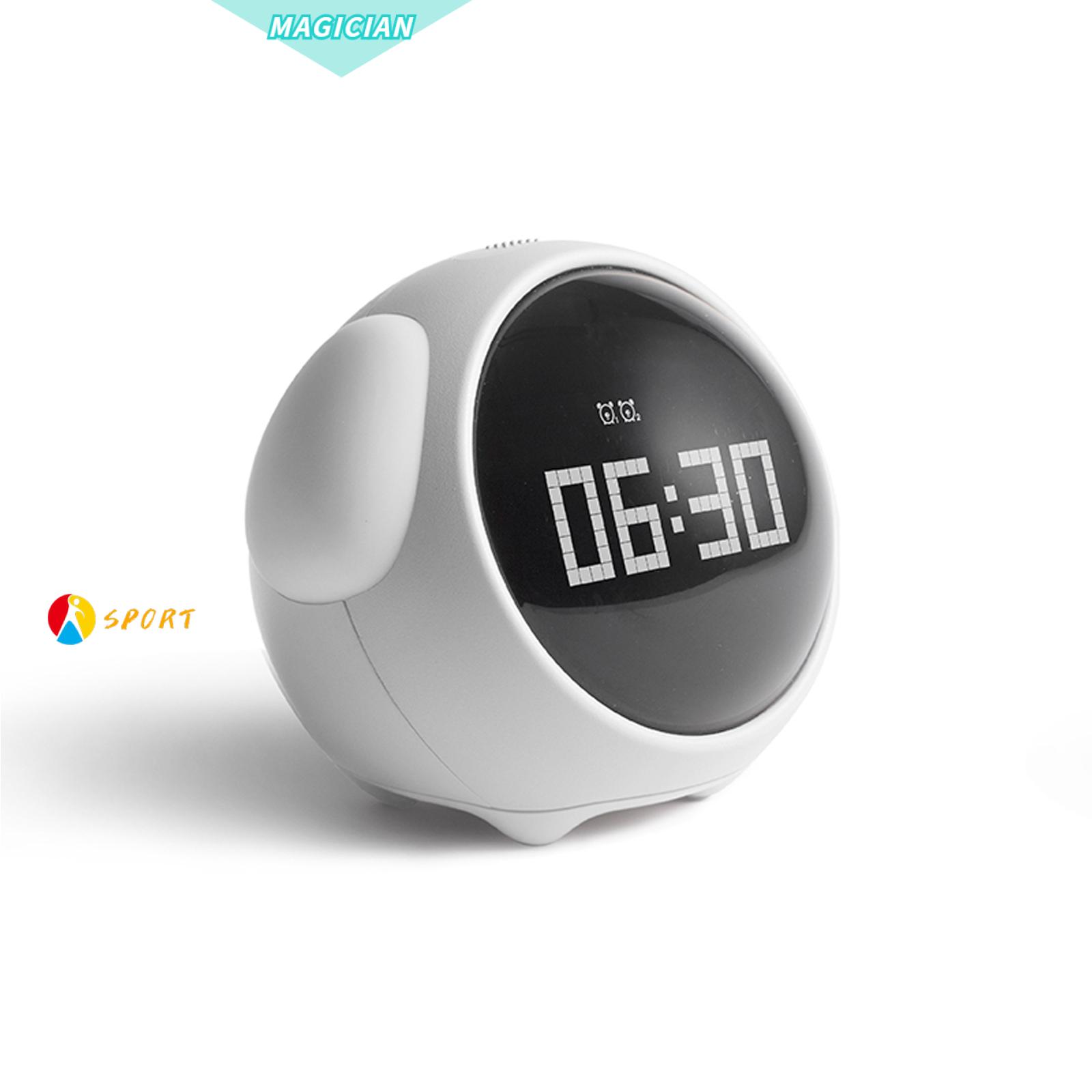 MAGIC 4.3''x 4.1''x3.6'' Kids alarm clock Dual Alarm Clock Adjustable Brightness Wake Up Light Snooze White Voice-activated Temperature Detection Kids Night Light