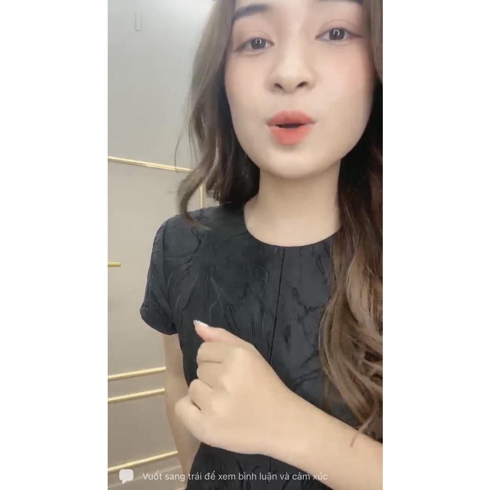 Đầm gấm hoa SEFA thiết kế lịch sự, sang trọng hai lớp, hình thật 100% SFT3037